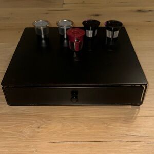 Black Coffee Pod Holder with Drawer